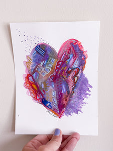 Abstract Heart: Raining Glitter